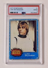 1977 Vintage Topps Star Wars Card #1 Luke Skywalker PSA 2  Certif. #99236600 picture