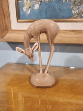 Vintage MCM Fawn Deer Ceramic Pottery Statue picture