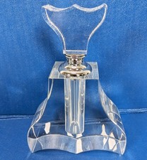 Vintage Art Deco Faceted Crystal Perfume Scent Bottle with Stopper Large 13 cm H picture