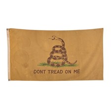 Vintage Cotton Gadsden Snake Flag Old Cloth Art American USA Dont Tread On Me picture