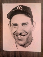 8×10 YOGI BERRA 1970S RESTRIKE AP063 picture