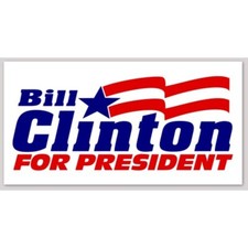Bill Clinton For President Replica 1992 President Campaign Bumper Sticker picture