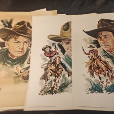 Old John Ford Cowboy Kings of Western Fame Famous Stars Art Print Picture 1973 picture