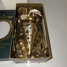 Waterford Pineapple Cut Cone Ornament Holiday Heirlooms Flowers With Ribbon picture