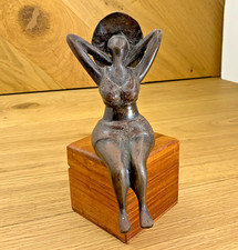 Burkina Faso Seaside Stretch Lost Wax Bronze Sculpture Hand Made West African picture