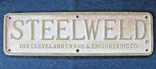 Vintage 31 X 9 STEELWELD Cast Iron Machine Plaque Emblem Sign Industrial Salvage picture