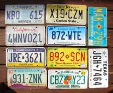 Pack of 10 Craft Condition License Plates Art Projects LOT TAGS (RANDOM PLATES) picture