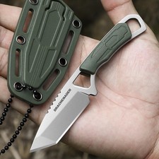 Neck Knife Tanto Small, Mini Neck Knife with Sheath and Necklace Fixed Blade Kni picture
