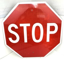 24” Reflective Aluminum STOP Sign Red White Metal Traffic Road Street Sign picture