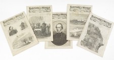 Lot of 5 Original Harper's Weekly Magazines American Civil War Era from 1861 picture