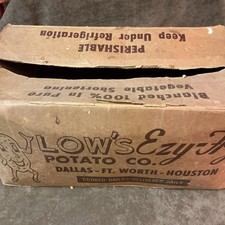 Vintage Low’s Ezy-Fry Potato Company Dallas Fort Worth Houston Cardboard Box picture