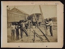 Photo:Northern Virginia VA 1862 Civil War Railroad Workers Loosening Rails picture