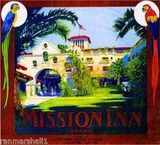 Riverside California The Mission Inn Orange Citrus Fruit Crate Label Art Print picture