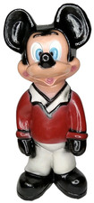 Antique 1940s Mickey Mouse Coin Bank Hand Painted Carnival Chalkware picture