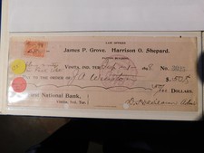 Vintage, 1898 First National Bank, Vinita Ind. Ter. Bank Note picture