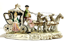 Japan Fairyland China Vintage Figurine Horses and Carriage Victorian Figures 9.5 picture