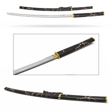 Gilded Night Katana Sword Japanese Samurai Shirasaya Style Stainless Steel picture