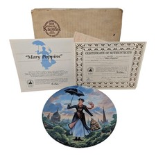 Vintage Knowles Walt Disney's MARY POPPINS Collectors Plate 1989 & COA picture