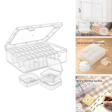 Mathtoxyz Bead Organizer Box 30Pcs Small Clear Storage Cases Hinged Lid picture