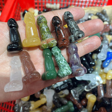 50pcs Wholesale Natural mixed Male penis Quartz crystal Figurines Reiki Gem picture