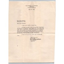 1933 University of Tennessee Knoxville Registrar Letter Ephemera Letterhead picture