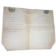 1936 Kansas State Board of Health Dental Report Card Billy Maben Ephemera picture