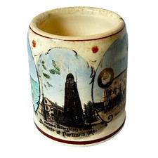 PORTLAND MAINE ME BEER STEIN GERMANY POTTERY ANTIQUE SOUVENIR CUP picture