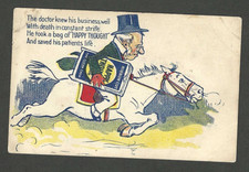 Old Undivided Postcard Happy Thought Tobacco Doctor On Racing Horse Save Patient picture