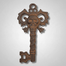 Pirate Skull Embossed Cast Iron Key picture