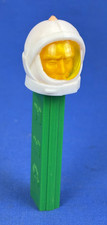 Vintage Pez Astronaut No Feet Austria 3.9 Green Stem White Helmet Yellow Shield picture
