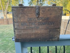 Rare Davenport Malting Co Beer Crate w/ Lid 1895-1907 Rock Island IL Brewery IA picture