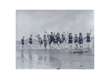 Antique 1921 Glass Plate Negative Peek-A-Boo Bathing Girls Revere Beach MA OOAK picture