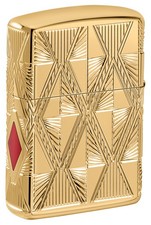 Zippo Luxury Diamond Design High Polish Brass Windproof Pocket Lighter, 29671 picture