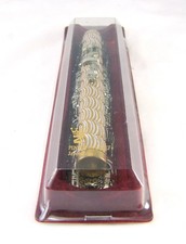 Pninat Hakesef Joseph Zavurov Gold & Silver Wavy Cuts Sm Mezuzah Holder Case NEW picture