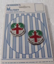 DENTAC FT. JACKSON S.C. DI DUI UNIT CREST INSIGNIA PAIR ON DENMARK'S CARD:E1-K8 picture