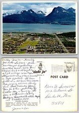 Continental Valdez Alaska Aerial View Mountains Harbor Trans-Alaska Postcard picture
