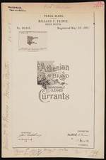 Photo:Millard F. Prince Athenian Brand Currants Trademark 1896 picture