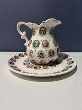 Set of Chadwick Miller U.S. Presidents Ceramic Pitcher and 10