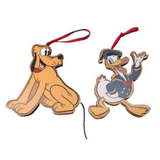 Vintage Disney Wooden Donald Duck / Pluto Christmas Ornaments Kurt Adler Rare picture