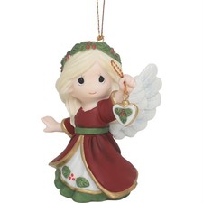 PRE-ORDER Annual Angel With Heart Ornament By: Christmas Precious Moments *SHIPS picture