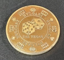 1997 Bvlgari Las Vegas Silver Round Gold Plated 12 Troy Ounces Limited Edition picture