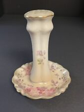 Antique Suhl SR Porcelain Hat Pin Holder /Pink Roses & Gold Trim picture