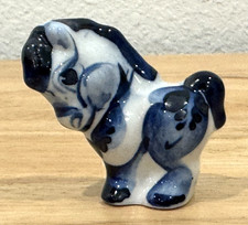 Vtg Gzhel Porcelain Russian Pony Horse Symbol of Year 2026 Good Luck 2