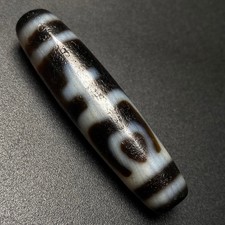 Rare Tibetan Buddhism Agate Aquarius Totem Dzi Bead Amulet Necklace Pendant G817 picture