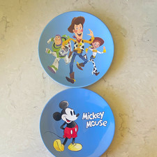 Disney Toy Story & Mickey Mouse Kids Plates Set of 2 Blue Made in China picture