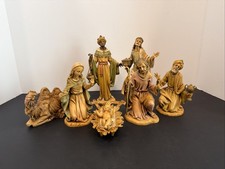 Vintage Fontanini Depose Italy Nativity Set 8 Pc 3 Wise Men Mary Joseph Spider picture