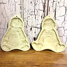 Vintage Brown Bag Cookie Art Raggedy Ann Andy Cookie Molds 1985 1986 Set of 2 picture