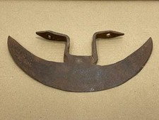 OLD VINTAGE HANDMADE HALF MOON CRESCENT SHAPE RUSTIC IRON UNIQUE AXE HEAD V7 picture