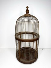 Antique Bird Cage Wooden Birdcage Large Wood Bird Cage Birdcage Primitive Wire picture