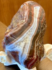 Lake Superior Agate 3.8oz Super Bold Contrast Wrap Around Top Shelf Banding picture